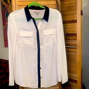 Loft black and white blouse